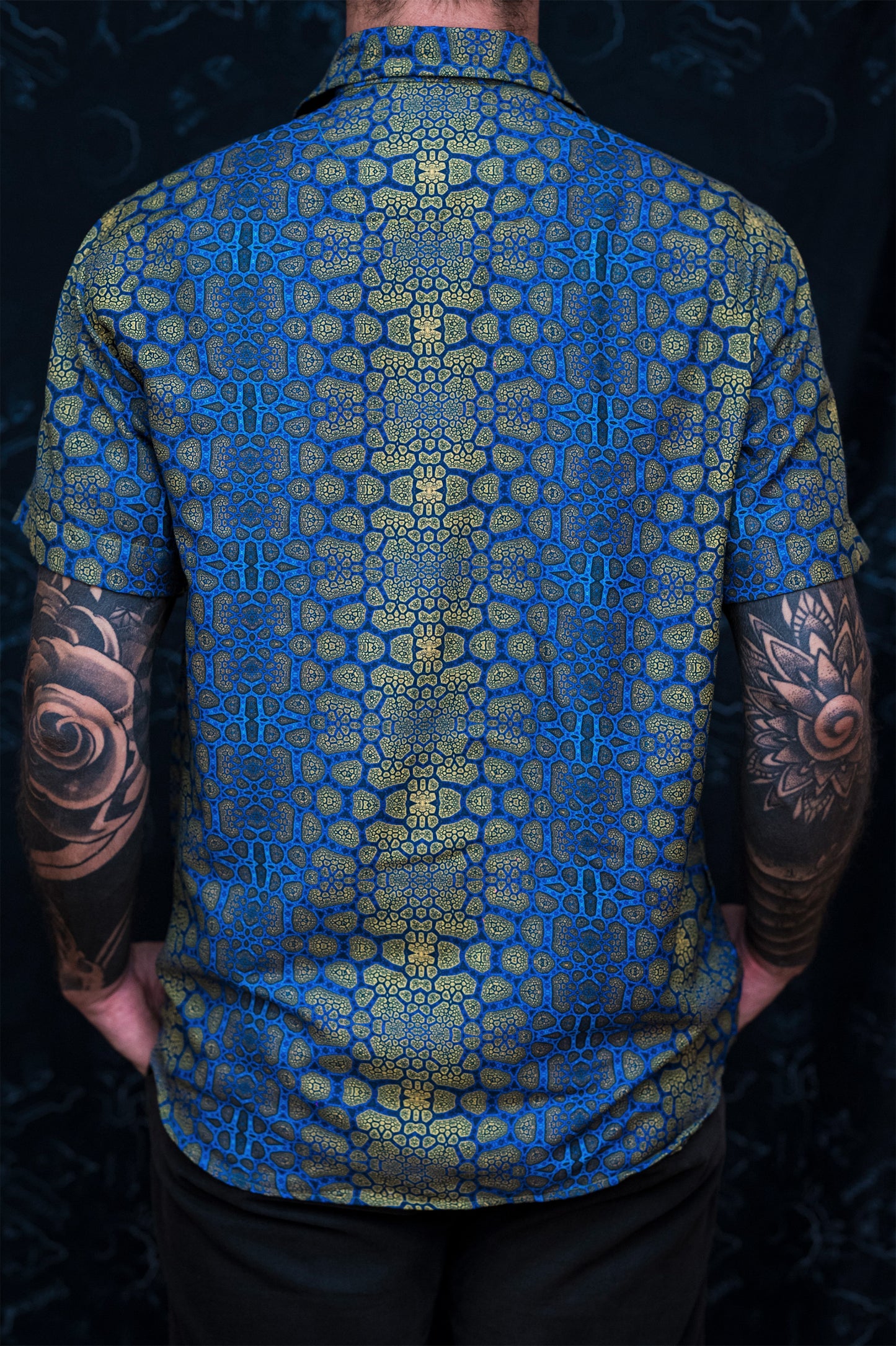 Blue Chained Fractals ✧ Cotton Shirt